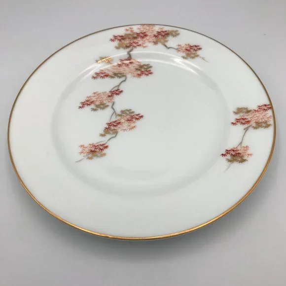 Fukagawa Arita Bread & Butter Plate 6 3/8" Japanese Maple Hand Painted Gold Trim - Picture 5 of 8
